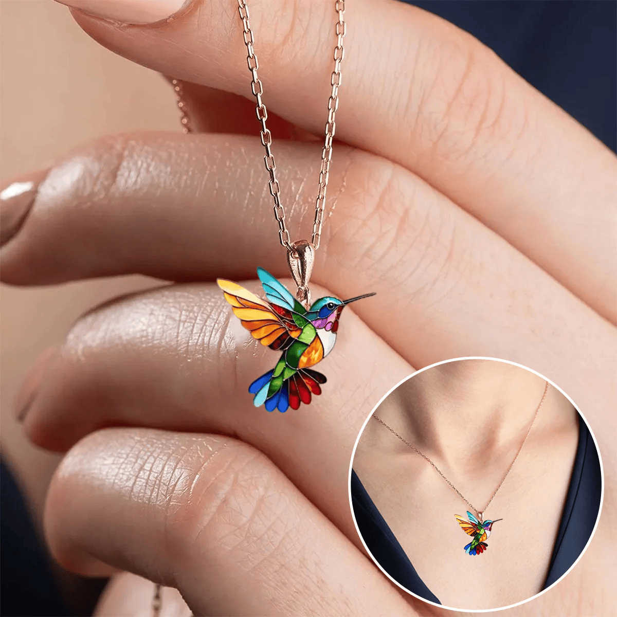 Zingari™ | Rainbow Hummingbird Necklace
