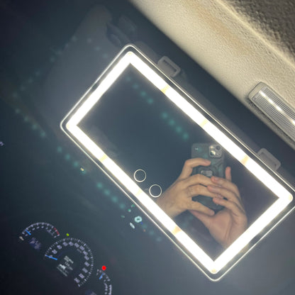 GlowView™ | Premium Car Vanity Mirror with LED Lights for Perfect On-the-Go Makeup Touch-Ups
