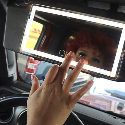 GlowView™ | Premium Car Vanity Mirror with LED Lights for Perfect On-the-Go Makeup Touch-Ups