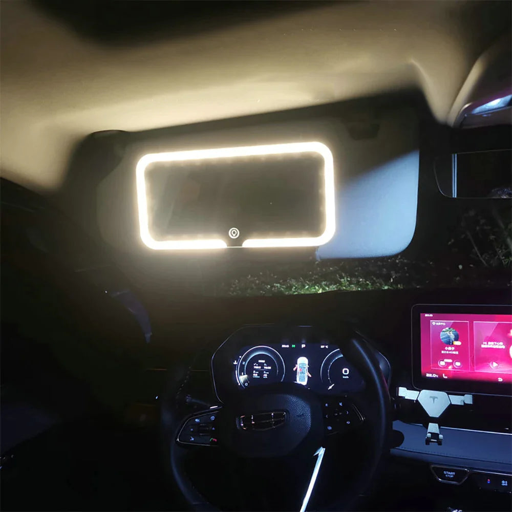 GlowView™ | Premium Car Vanity Mirror with LED Lights for Perfect On-the-Go Makeup Touch-Ups